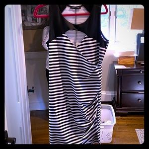 Black with stripe mini dress